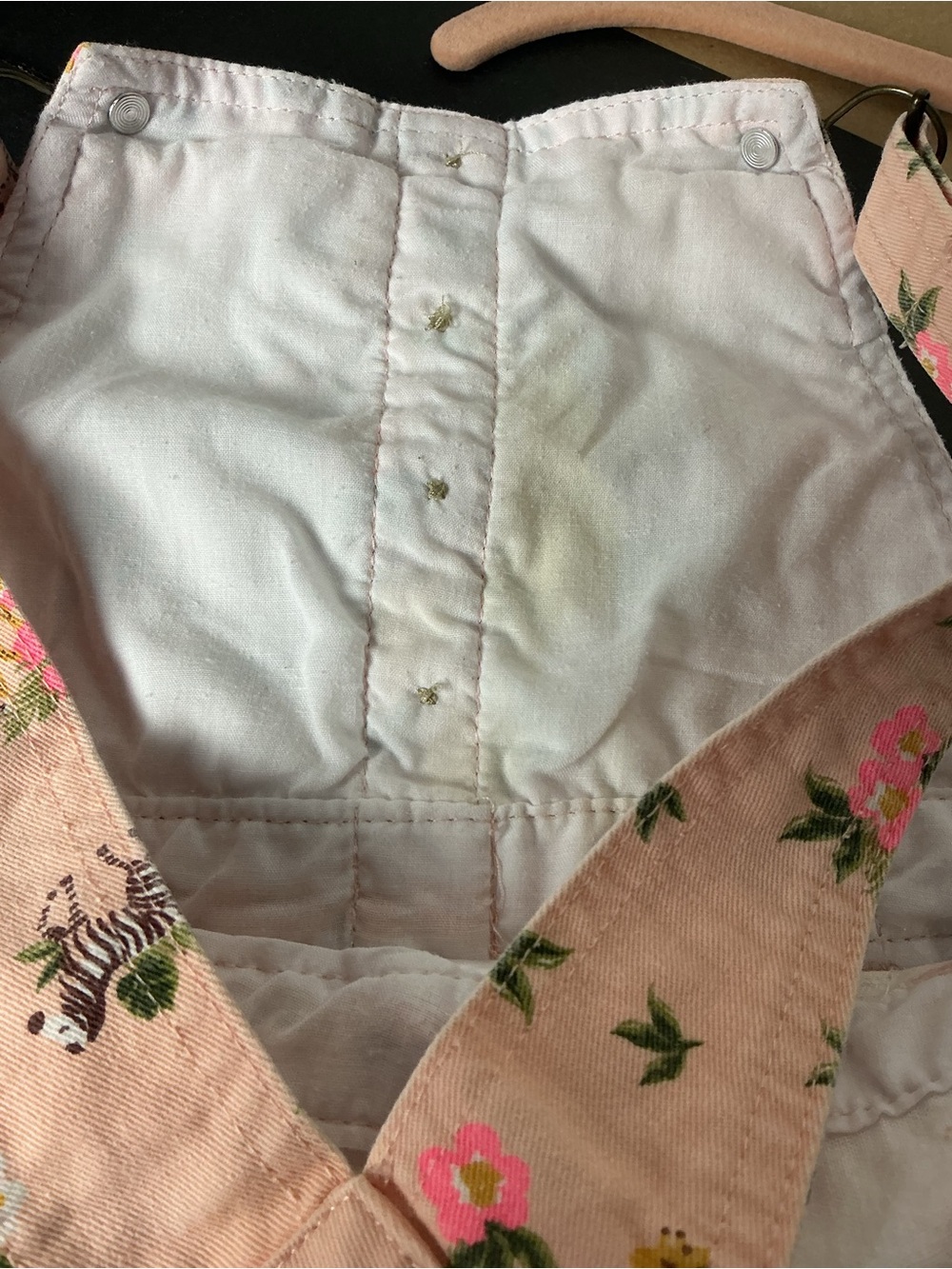Little Lass Floral Animal Print Girls Overalls 4t - Picture 3 of 4